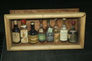 Vintage Miniature Liquor Bottle Display Chivas Jack Daniels Seagrams Vo