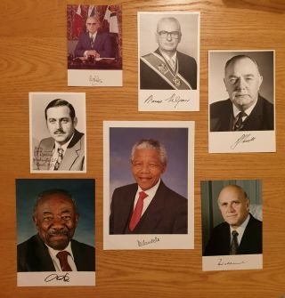 Nelson Mandela Signed Photo Autograph,  Other 6 South Africa Politicians