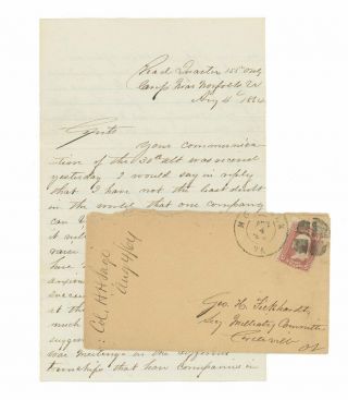 1864 Civil War Letter By Major Harley H.  Sage,  155th Ohio - Reenlisting The Regt