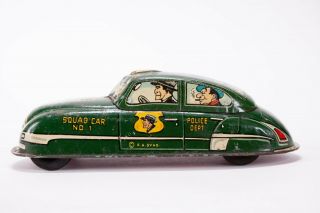 Vintage Marx Dick Tracy Squad Car No 1 Wind Up Tin Toy