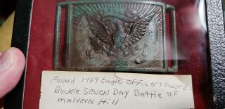 Civil War Rare Dug 100 Authentic Sword Buckle Plate Malvern Hill