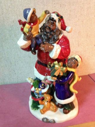 Vintage Black African American Santa Claus 12 " Tall Standing Figurine
