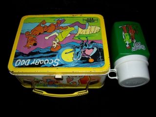 Vintage 1973 Scooby Doo Lunch Box With Thermos By King Seeley Thermos