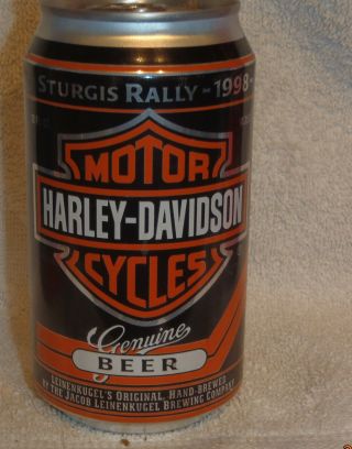 1998 Sturgis Harley Davidson American Lager Tab Top Beer Can Leinenkugel