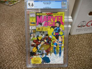 Marvel Age 104 Cgc 9.  6 Jim Lee X - Men Cover Psylocke Wolverine Gambit 1991 Nm Wht