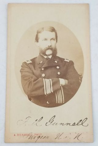 Civil War Cdv Us Navy F.  M.  Gunnell Medic Surgeon Usn