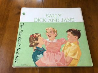 Vtg Sally Dick And Jane Basic Reader Large Classroom Cards Teachers Book