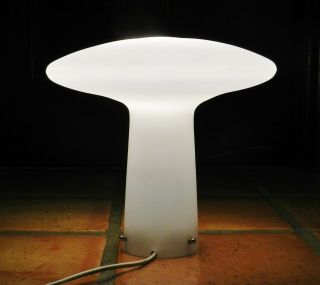 Mid - Century Modern 13 " Lisa Johansson Pape Frosted Glass Mushroom Ufo Table Lamp