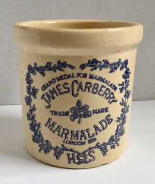 James Carberry Marmalade Crock Ceramic Stoneware Jar Cobalt Blue 5” Tall