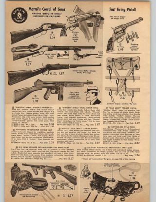 1962 Paper Ad Mattel Toy Guns Rifle Dick Tracy Tommy Burst Machine Buffalo Hunt