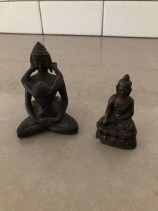 2 Buddha Statues,  Bronze