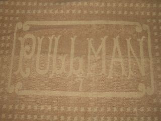 Vtg Pullman 7 Railroad Sleeper Train Car Wool Passenger Blanket 53 X 87 1920s
