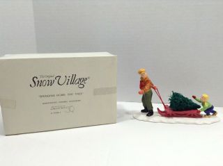 Dept 56 Snow Village " Bringing Home The Tree " 5169 - 1 - - Accessory