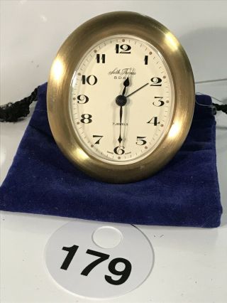 Vintage Seth Thomas 8 Day 7 Jewels Brass Desk Alarm Clock Swiss
