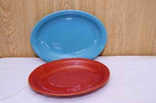 Set Of 2 Vintage Fiesta Ware Serving Platters 11.  5 Inches