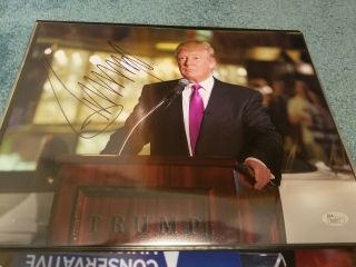 Donald Trump Signed 11x14 Color Photo Autographed Jsa Certified Huge