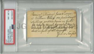 William Ellery Declaration Of Independence Signer 1795 Psa/dna Slabbed Autograph