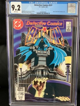 Batman Detective Comics 537 Cgc 9.  2 (dc 1984) Slab,  Green Arrow Bonus Nm -
