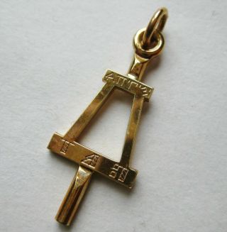 Vintage 10k Gold Tau Beta Phi Engineering Honor Society Fraternity Key Pendant