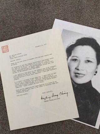 Madame Chiang Kai - Shek Ltr Signed To William Lavarre On Communist & Wm.  D Pawley