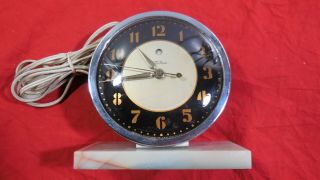 Vintage Telechron Electric Clock With Marble Base /