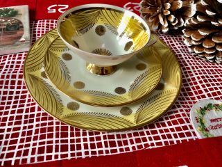 Winterling Marktleuthen Bavaria 129 Cup Saucer Dessert Plate Yellow & Gold