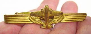 U.  S.  Army Air Corp Tie Clip Clasp Gold Filled Marked Hickok Vintage Usa Syboll