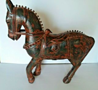 Large Vintage Carved Wood/ Wooden Horse Figurine Statue 18 "