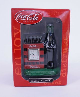Coca Cola Collectable Mini Clock,  Coke Bottles With Cases