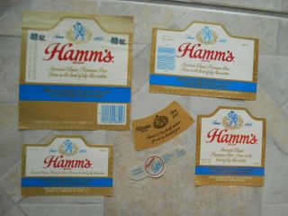 1960s Pabst Blue Ribbon Hamms Six Brewery Bottle Labels