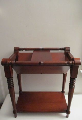 Vintage Ethan Allen Library Side Table Bookcase Book Shelf Mahogany Finish 2