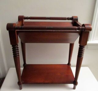 Vintage Ethan Allen Library Side Table Bookcase Book Shelf Mahogany Finish 3