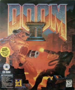 Doom Ii Hell On Earth Vintage Video Game Big Box Pc Cd - Rom 1994 Id Software