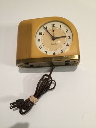 Vintage Westclox Moonbeam Mid Century Deco Alarm Clock Model S5 - J