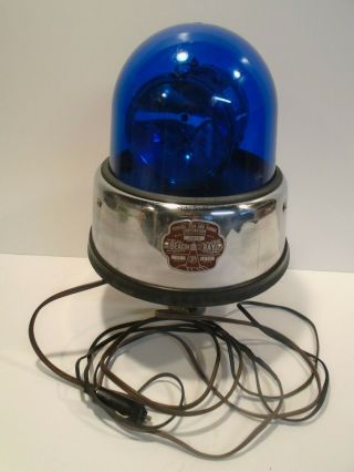 Federal Signal Beacon Ray Rotating Beacon Light Model 17 Blue 12v Vintage 1950s