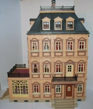 Vintage Playmobil Victorian Mansion Dollhouse 5300 With Extra Floor Level 7411
