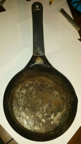 Antique Civil War Era Tin Skillet 7.  75 " Mess Kit Frying Pan Handle