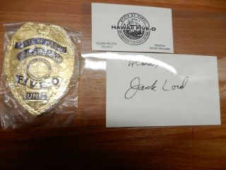Jack Lord Signature/card/badge Signed Auto Autograph Hawaii Five - 0
