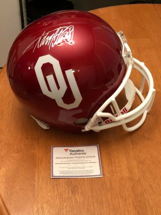 Adrian Peterson Oklahoma Sooners Ou Signed Autograph F/s Full Size Helmet