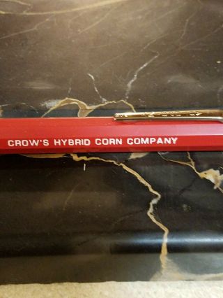 AUTOPOINT Vintage CROW ' S HYBRIDS Seed CORN Advertising MECHANICAL PENCIL 3