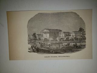 Girard College Phialdelphia Pennsylvania 1876 Sketch Print Rare