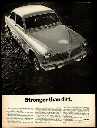 1967 Volvo Stronger Than Dirt Vintage Print Ad Advertisement