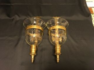 Vintage 1975 Chapman Spanish Revival Glass/brass Wall Sconces,  Pair