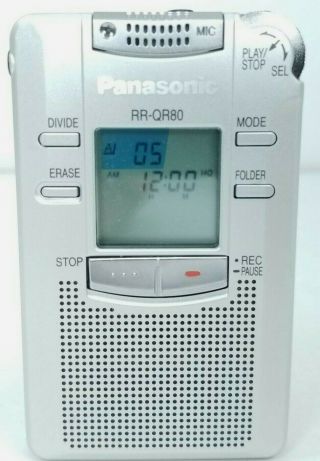 Panasonic Rr - Qr80 Digital Ic Voice Recorder Handheld Mini Dictaphone Vtg Japan