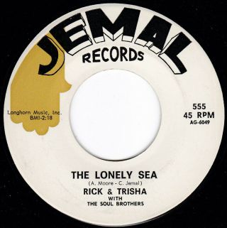 Teen Exotica Rick & Trisha W/soul Brothers The Lonely Sea 45 Jemal Hear