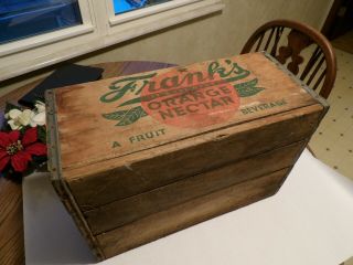 Very Rare Vintage 1953 Franks Orange Nectar Wood Beverage Soda Crate