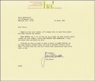 Jim Henson - Typed Letter Signed 03/12/1984