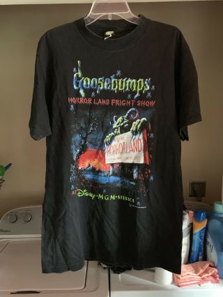 Vintage Goosebumps Tshirt Mens Large 1997 Disney Double Sided Fire
