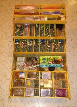 Vintage Old Pal Woodstream 2100 Tackle Box Loaded With Tackle -