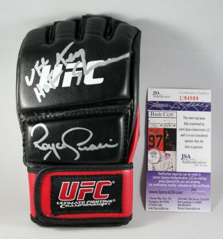 Royce Gracie & Ken Shamrock Signed Ufc Fight Glove Mma Hof Autographed,  Jsa